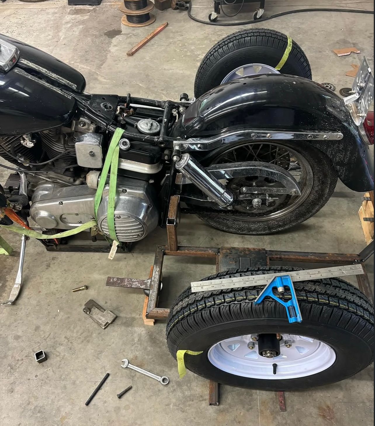 Custom motorcycle welding and metal fabrication work